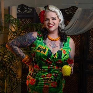 Sourpuss Kreep-a-Tiki Dress 3XL Spooky Tiki Halloween